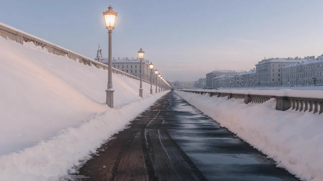 Geräumter Gehweg im winterlichen Morgenlicht (KI-generiertes Symbolbild)